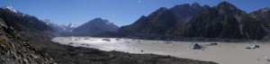 タスマン氷河湖パノラマ３月１４日