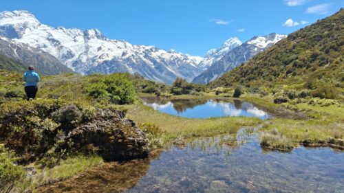 レッドターン遊歩道から見られるマウントクックの雄姿