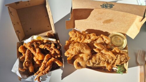 Better Batter Fish Chipsのフィッシュ＆チップスとカラマリ