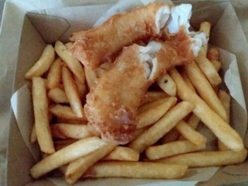 クイーンズタウンのEriks Fish And Chips のフィッシュ＆チップス