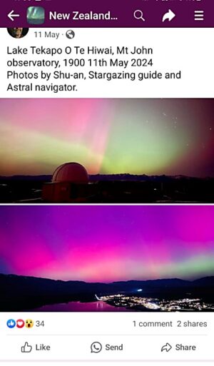 NewZealand Aurora Australis Group フェイスブックグループの投稿イメージ