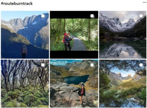 インスタグラムでの #routeburntrack と検索した結果