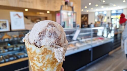 クイーンズタウンのパタゴニア アイスクリームリーのヘイゼルナッツ・クレミーノ