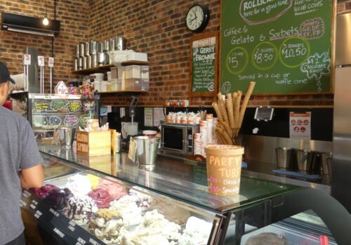 クライストチャーチのロリッキン・ジェラートNew Regent St.店カウンター