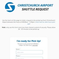 クライストチャーチ空港スナップレンタルズ無料送迎シャトル依頼オンラインフォーム