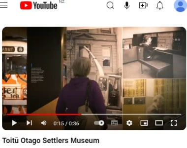オタゴ入植者博物館のプロモーションユーチューブビデオ