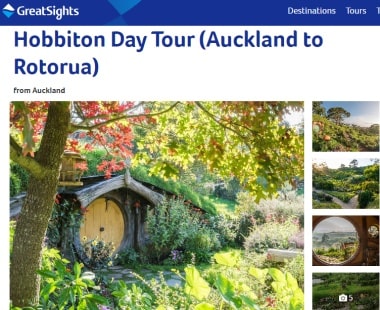 グレイトサイツオークランド発ホビット村経由ロトルア行ツアー