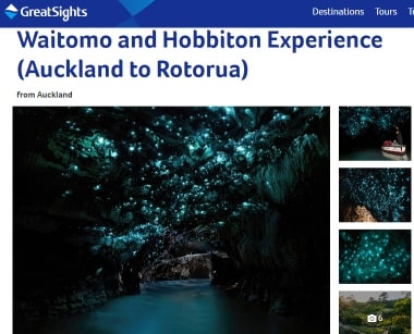 グレイトサイツオークランド発ホビット村+ワイトモ洞窟経由ロトルア行ツアー