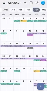 テカポ、2026年4月の暗闇4時間以上の日カレンダー