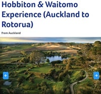 グレイトサイツのオークランド発ホビット村ワイトモ洞窟経由ロトルア行ツアー