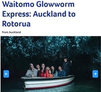 グレイトサイツのオークランド発ワイトモ洞窟ロトルア行ツアー