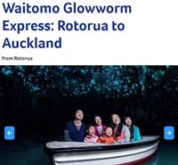 グレイトサイツのロトルア発ワイトモ洞窟オークランド行ツアー