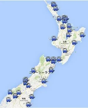 インターシティーバス主要観光地の停留所マップ