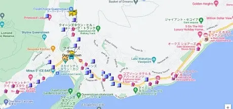 クイーンズタウンのキッチン付きサービスアパートメント,ロッジ,モーテル日本語グーグルマップ