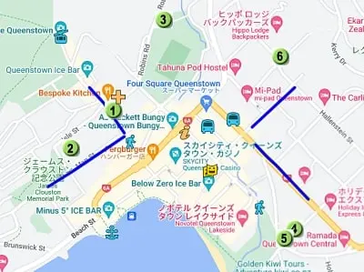 クイーンズタウンのブティックホテル日本語グーグルマップ