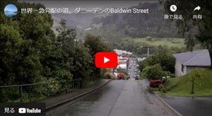 ボールドウィン・ストリート坂の急こう配がイメージできるユーチューブビデオ
